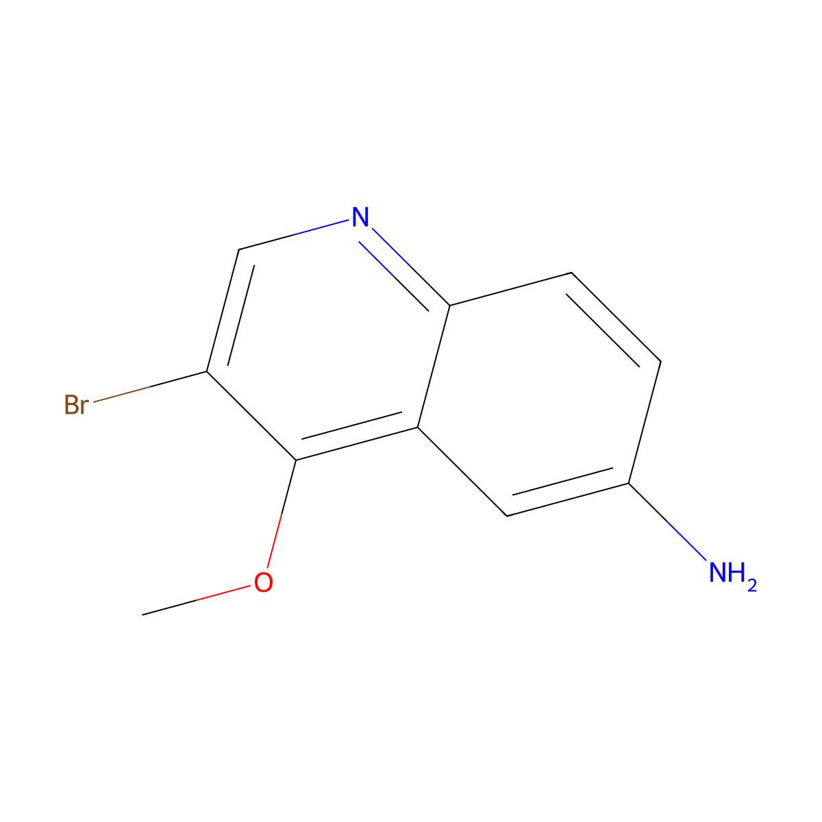 3-Bromo-4-methoxyquinolin-6-amine molecular structure, CAS 2825007-55-2