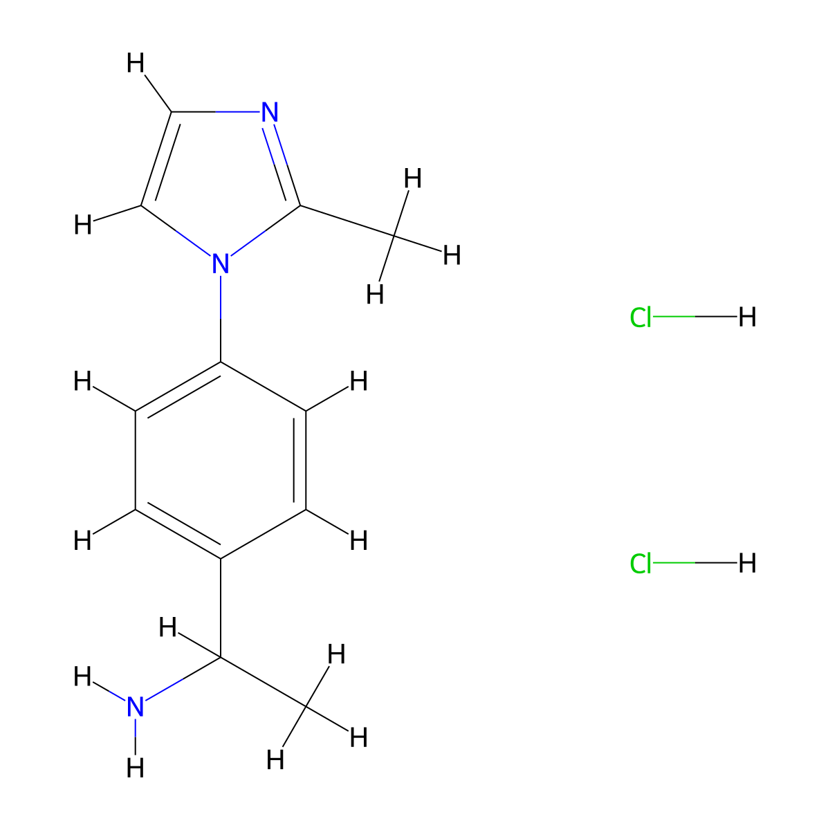 1-[4-(2-methyl-1H-imidazol-1-yl)phenyl]ethan-1-amine dihydrochloride molecular structure, CAS 2825007-56-3