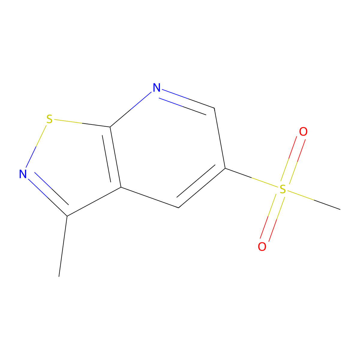 5-Methanesulfonyl-3-methyl-[1,2]thiazolo[5,4-b]pyridine molecular structure, CAS 2825007-57-4