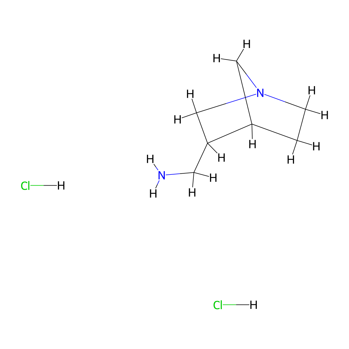 1-{1-Azabicyclo[2.2.1]heptan-3-yl}methanamine dihydrochloride molecular structure, CAS 2825007-58-5