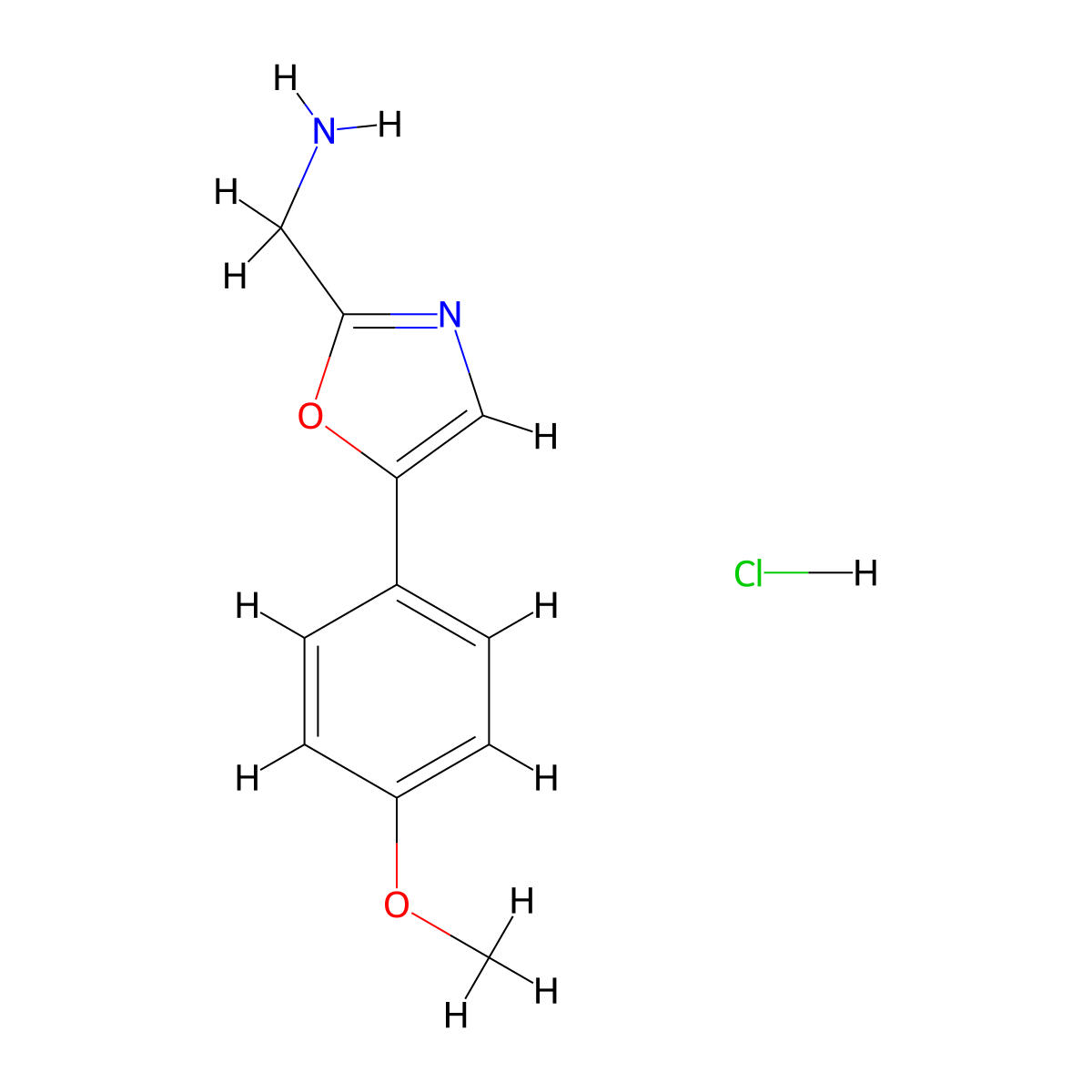 1-[5-(4-Methoxyphenyl)-1,3-oxazol-2-yl]methanamine hydrochloride molecular structure, CAS 2825007-62-1