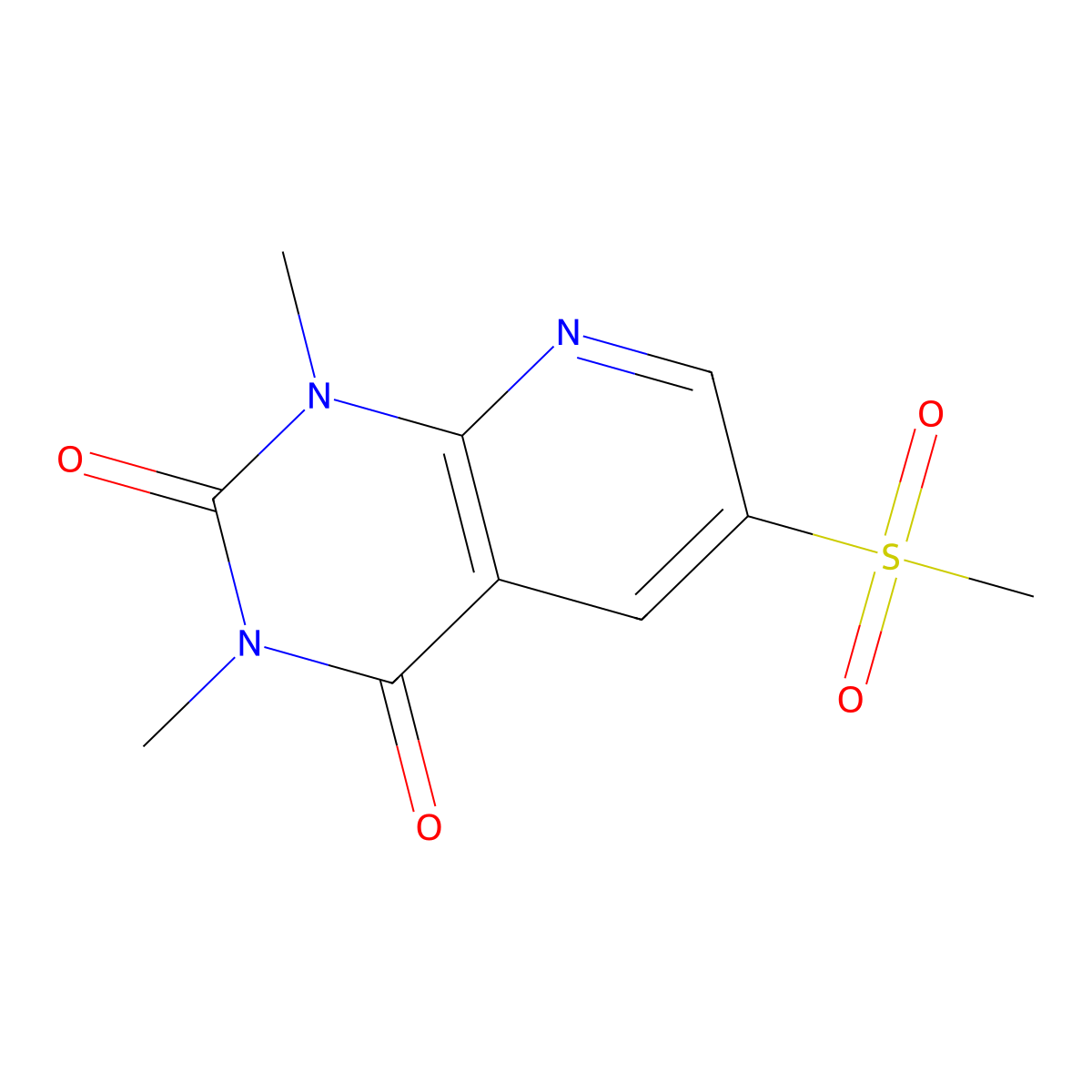 6-methanesulfonyl-1,3-dimethyl-1H,2H,3H,4H-pyrido[2,3-d]pyrimidine-2,4-dione molecular structure, CAS 2825007-66-5