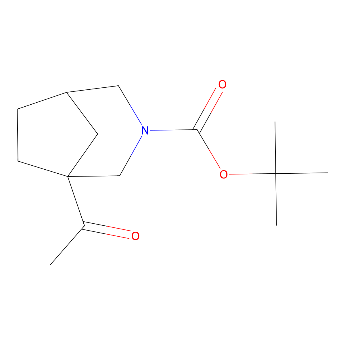 Tert-butyl1-acetyl-3-azabicyclo[3.2.1]octane-3-carboxylate molecular structure, CAS 2825007-69-8