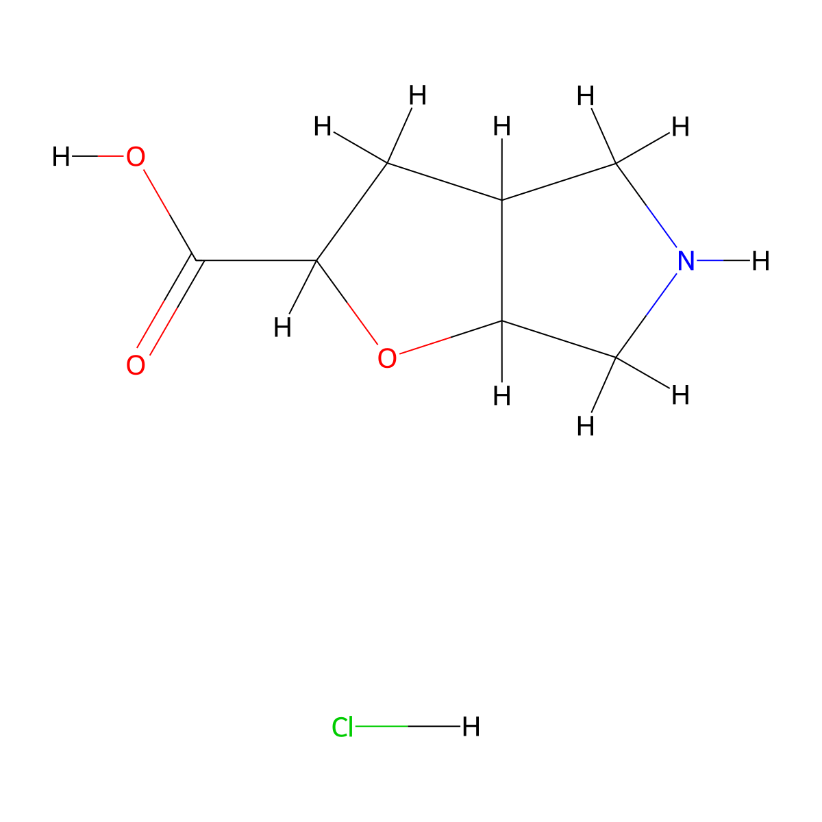 hexahydro-2H-furo[2,3-c]pyrrole-2-carboxylic acid hydrochloride molecular structure, CAS 2825007-72-3