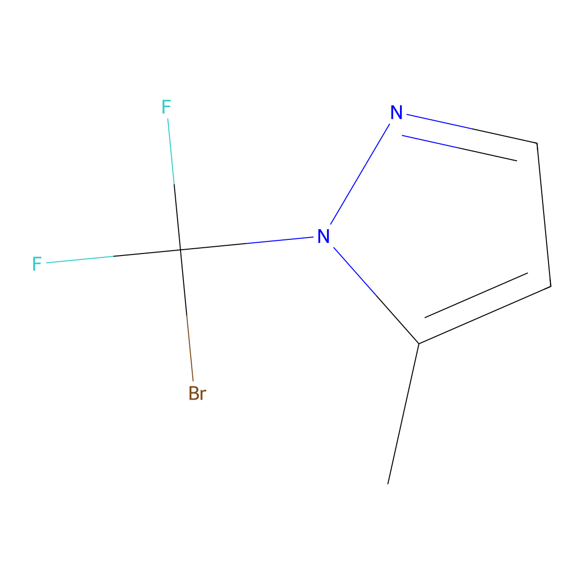 1-(bromodifluoromethyl)-5-methyl-1H-pyrazole molecular structure, CAS 2825007-78-9