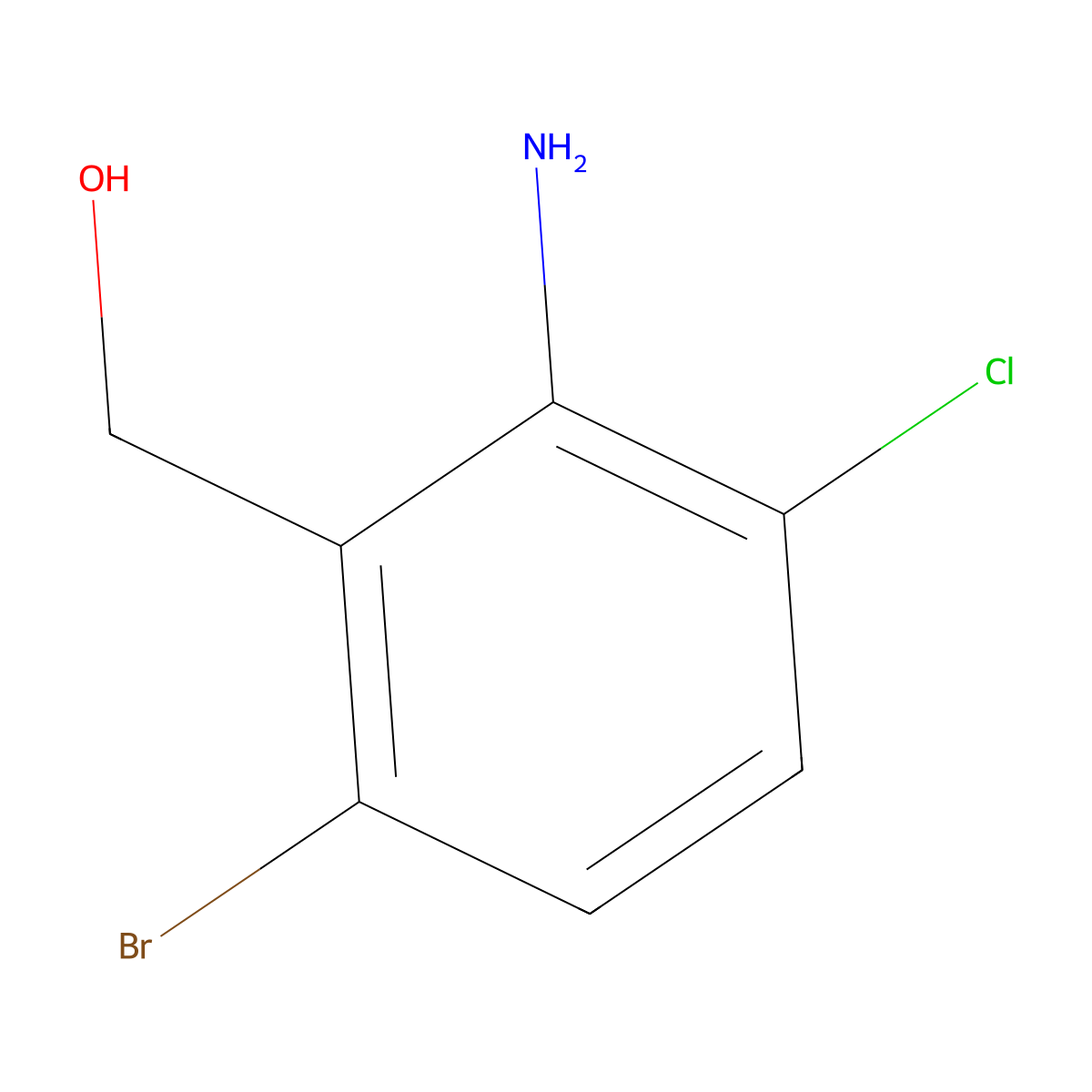 (2-Amino-6-bromo-3-chlorophenyl)methanol molecular structure, CAS 2825007-79-0