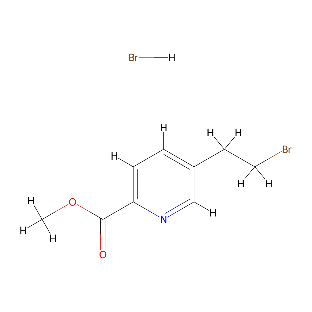 Methyl5-(2-bromoethyl)pyridine-2-carboxylatehydrobromide molecular structure, CAS 2825007-80-3