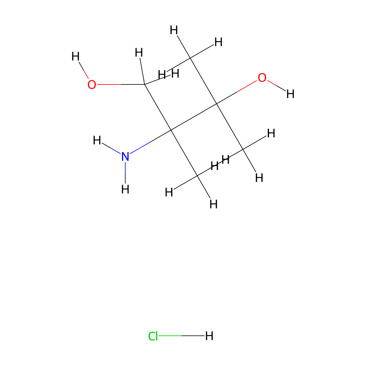 2-Amino-2,3-dimethylbutane-1,3-diol hydrochloride molecular structure, CAS 2825007-91-6