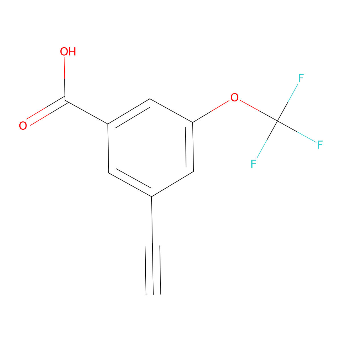 3-Ethynyl-5-(trifluoromethoxy)benzoic acid molecular structure, CAS 2825007-96-1