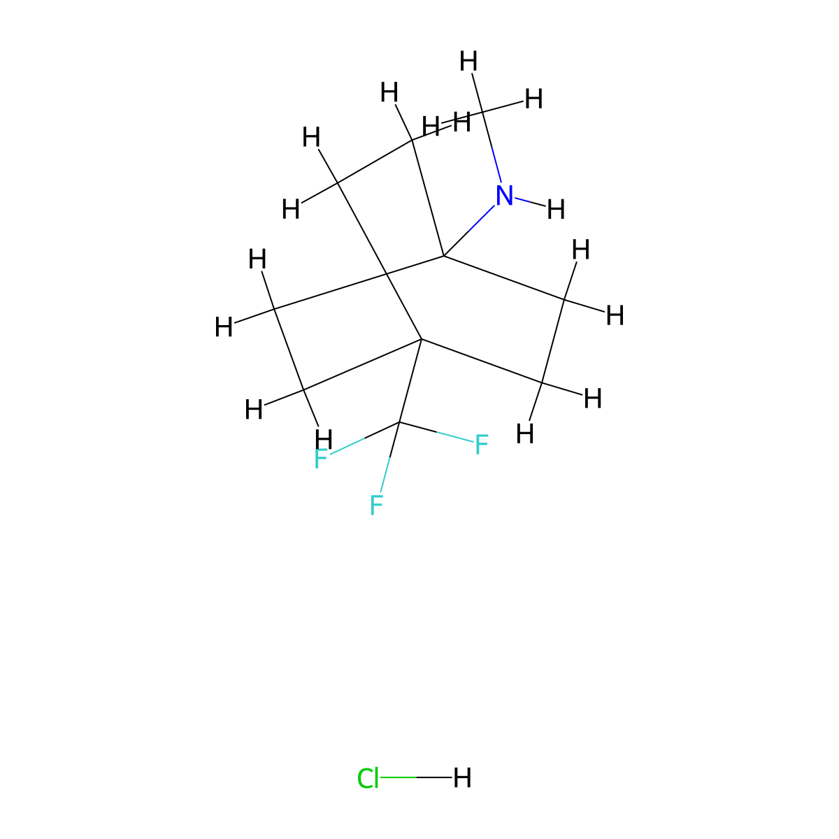 N-methyl-4-(trifluoromethyl)bicyclo[2.2.2]octan-1-amine hydrochloride molecular structure, CAS 2825007-98-3