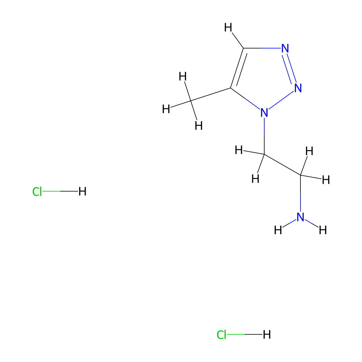 2-(5-methyl-1H-1,2,3-triazol-1-yl)ethan-1-amine dihydrochloride molecular structure, CAS 2825008-01-1