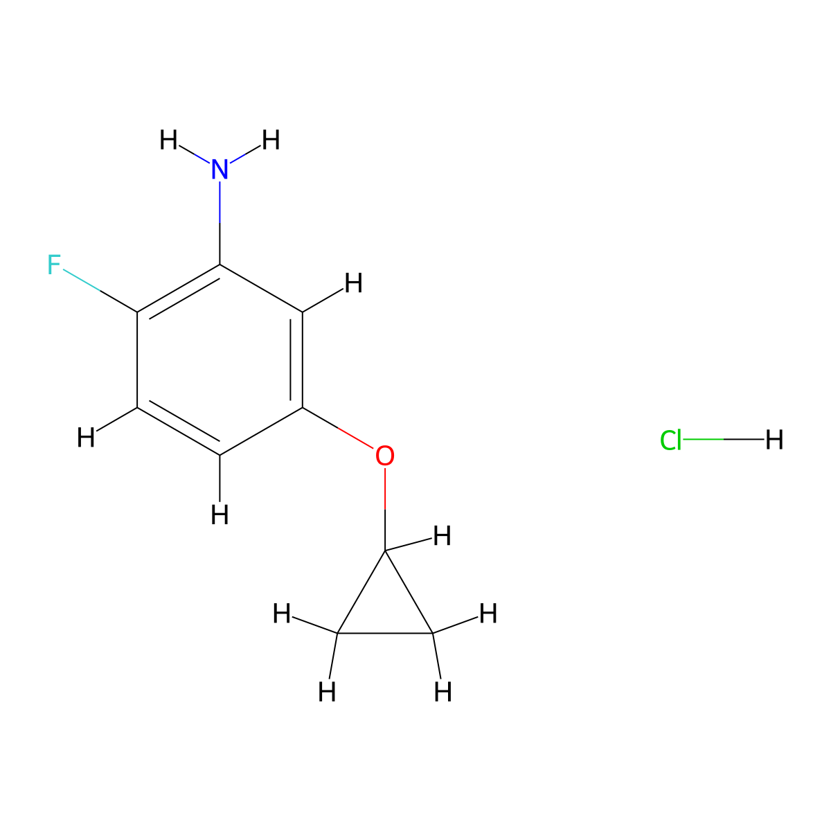 5-Cyclopropoxy-2-fluoroanilinehydrochloride molecular structure, CAS 2825008-09-9