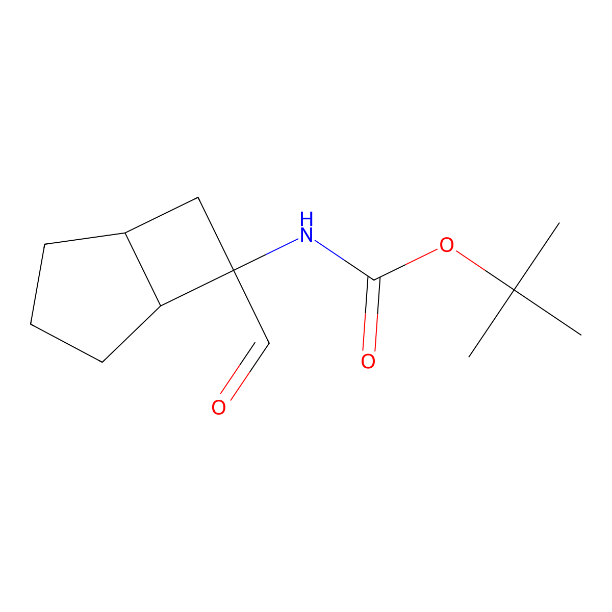 tert-butyl N-{6-formylbicyclo[3.2.0]heptan-6-yl}carbamate molecular structure, CAS 2825008-11-3
