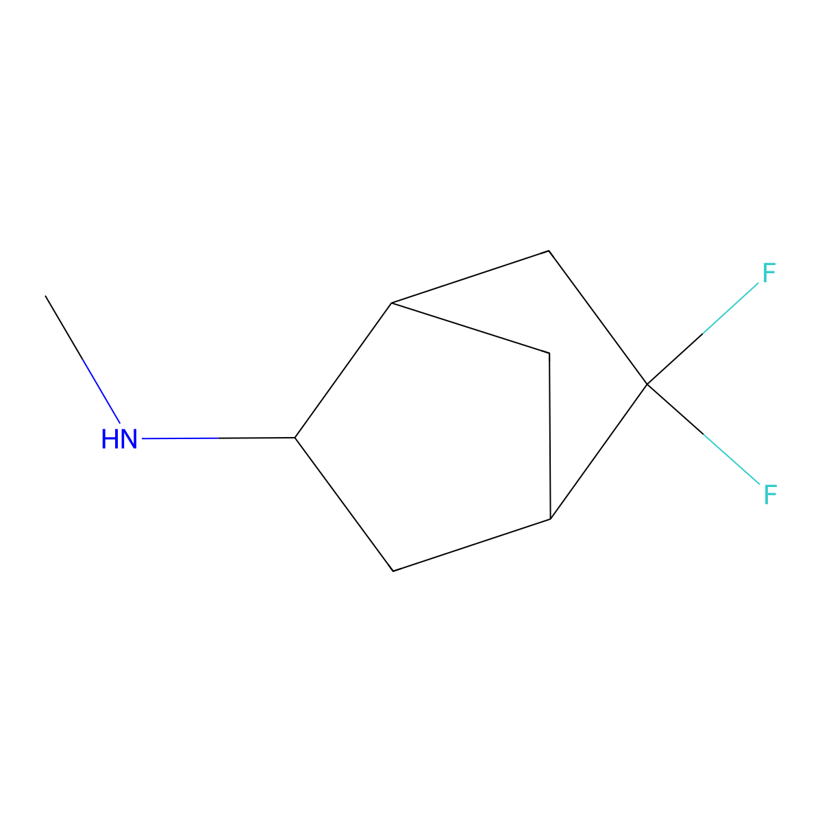 5,5-difluoro-N-methylbicyclo[2.2.1]heptan-2-amine molecular structure, CAS 2825008-13-5