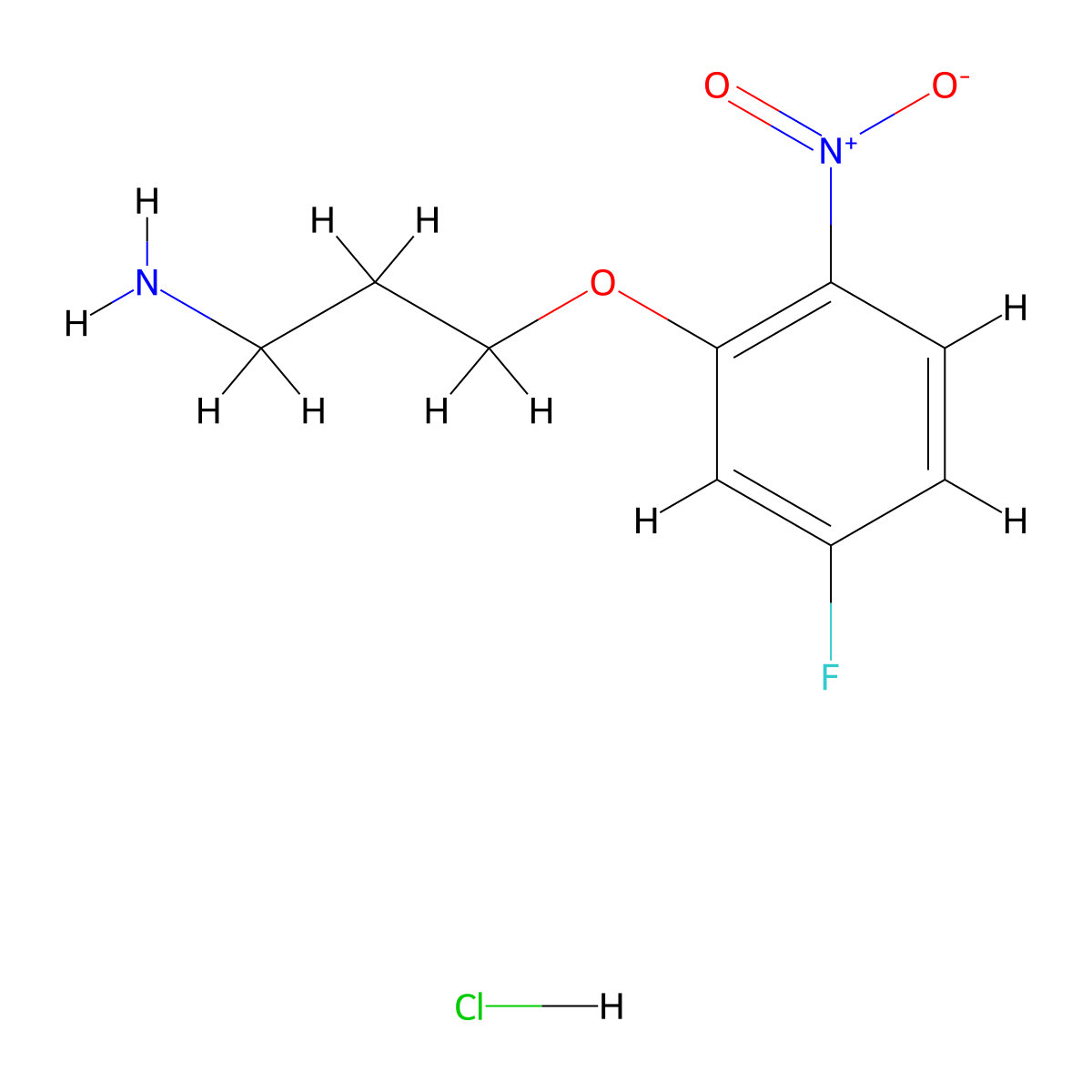 3-(5-Fluoro-2-nitrophenoxy)propan-1-aminehydrochloride molecular structure, CAS 2825008-17-9