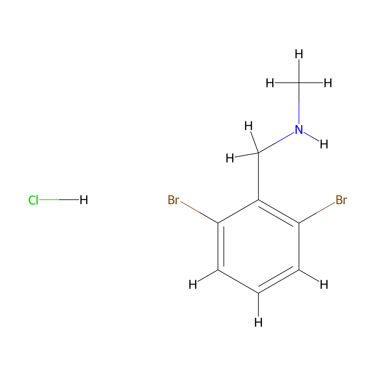 [(2,6-Dibromophenyl)methyl](methyl)amine hydrochloride molecular structure, CAS 2825008-19-1