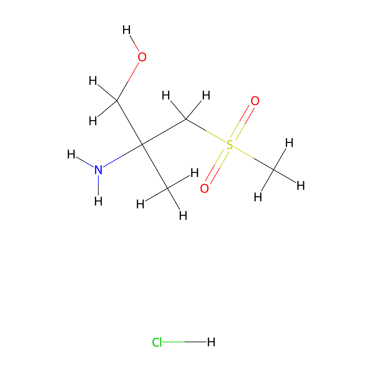 2-Amino-3-methanesulfonyl-2-methylpropan-1-olhydrochloride molecular structure, CAS 2825008-20-4