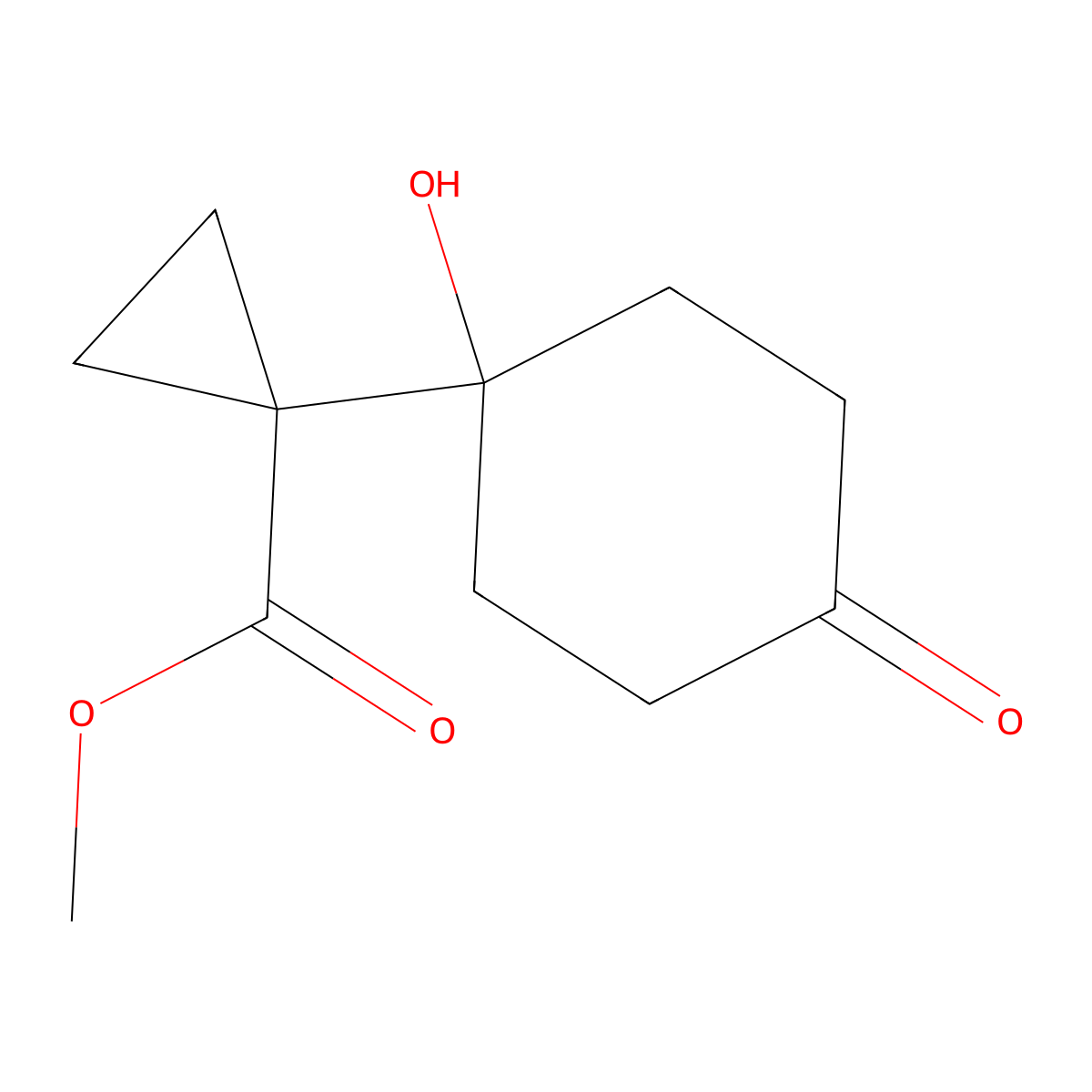 Methyl1-(1-hydroxy-4-oxocyclohexyl)cyclopropane-1-carboxylate molecular structure, CAS 2825008-28-2