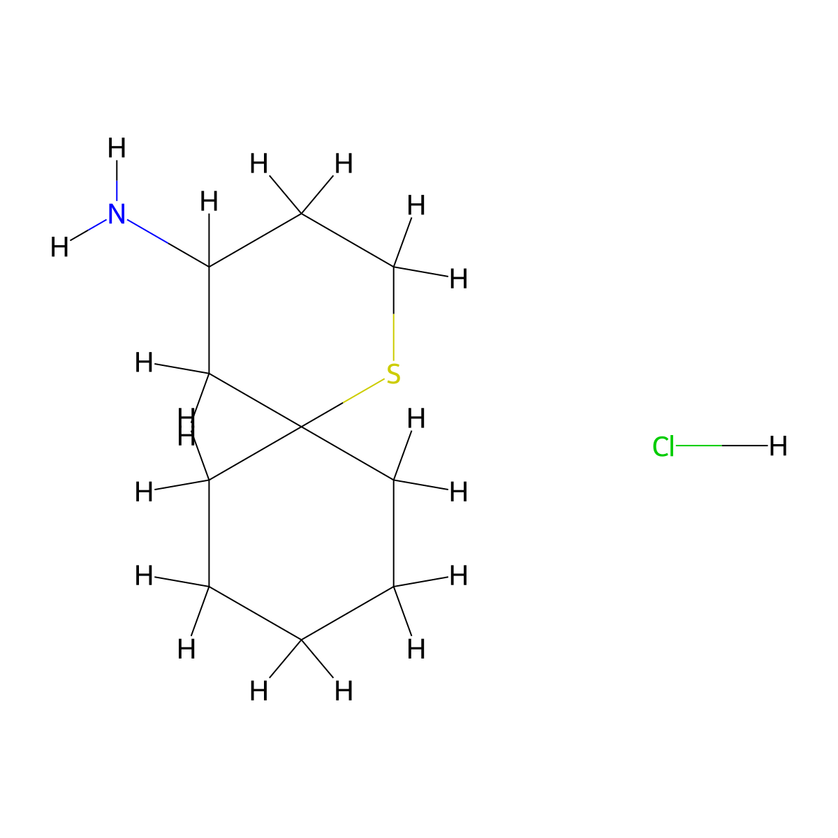 1-Thiaspiro[5.5]undecan-4-aminehydrochloride molecular structure, CAS 2825008-31-7