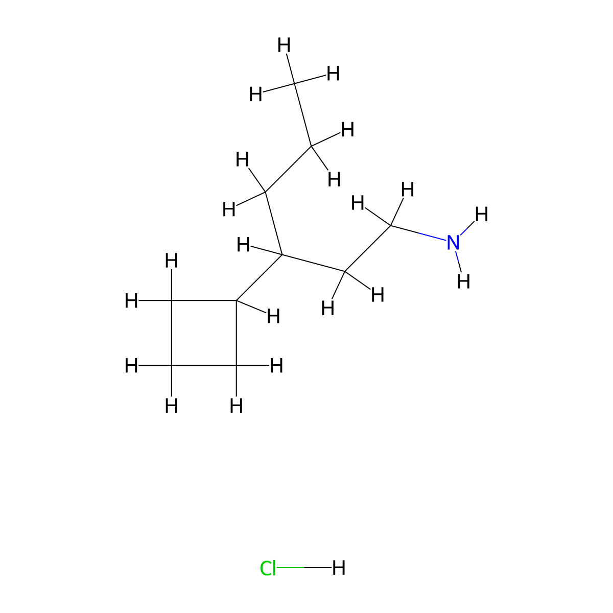 3-Cyclobutylhexan-1-amine hydrochloride molecular structure, CAS 2825008-33-9