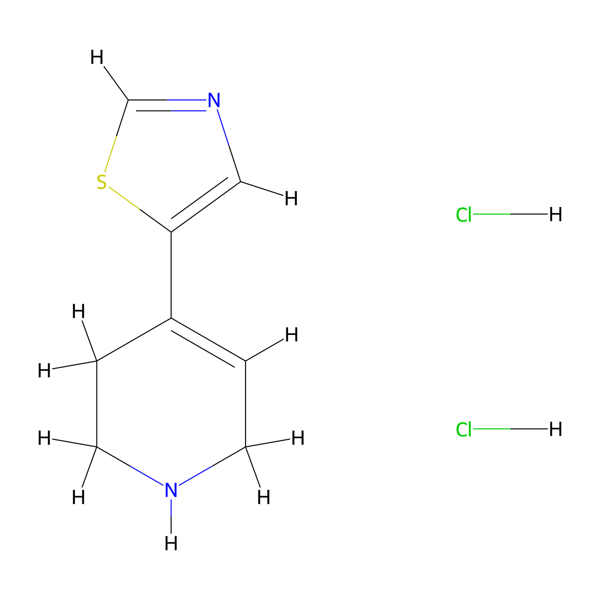 4-(1,3-Thiazol-5-yl)-1,2,3,6-tetrahydropyridinedihydrochloride molecular structure, CAS 2825008-36-2