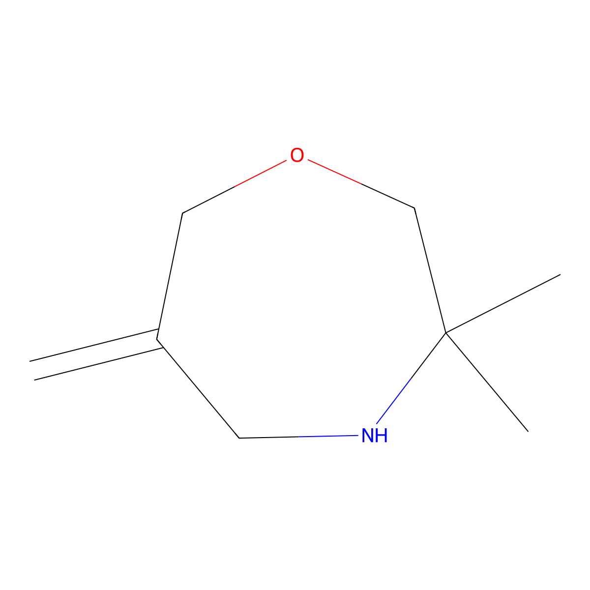 3,3-Dimethyl-6-methylidene-1,4-oxazepane molecular structure, CAS 2825008-41-9