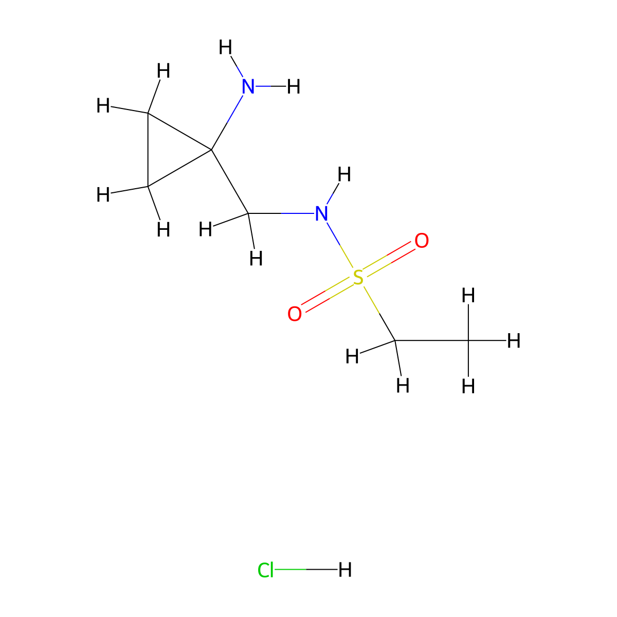 N-[(1-aminocyclopropyl)methyl]ethane-1-sulfonamidehydrochloride molecular structure, CAS 2825008-45-3