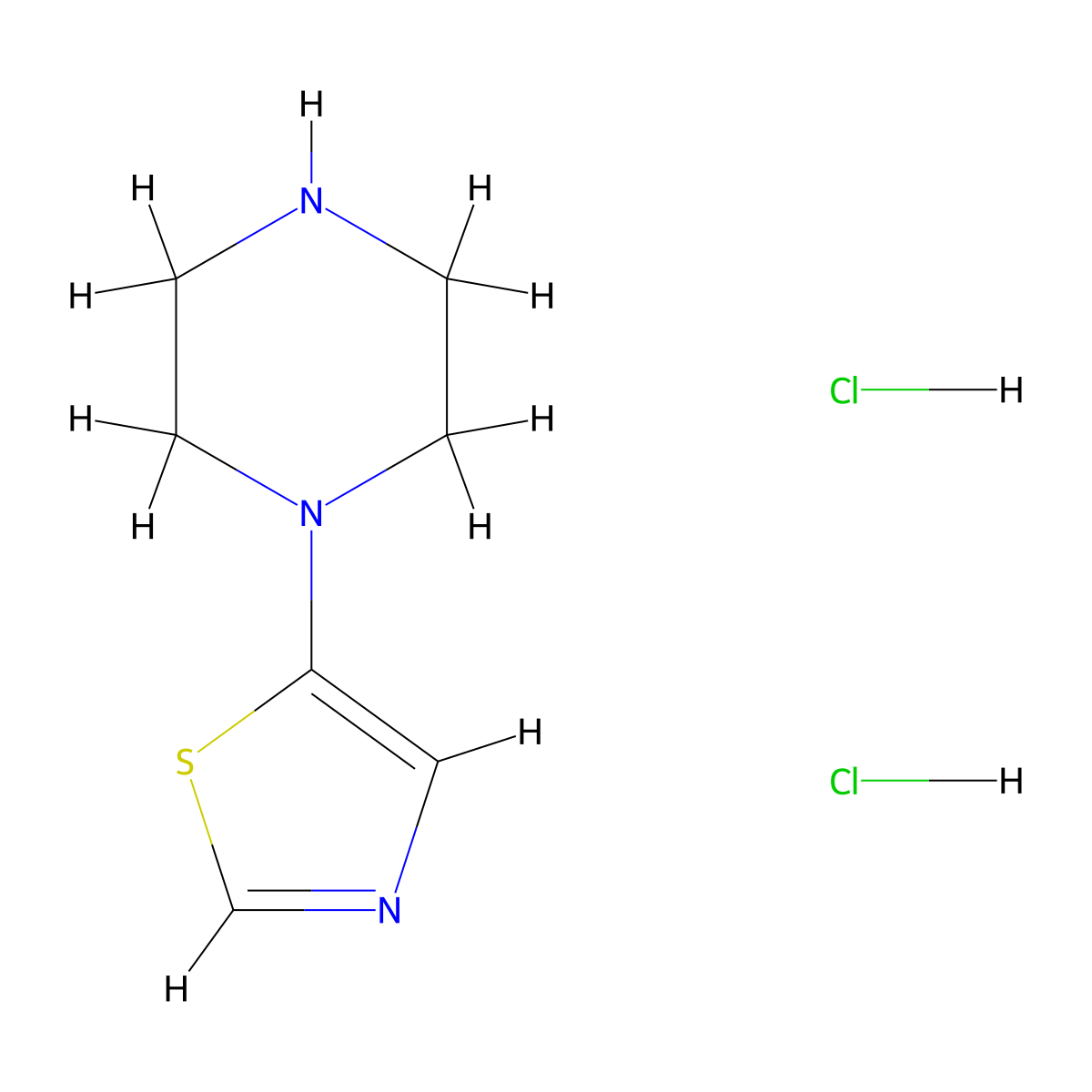 1-(1,3-Thiazol-5-yl)piperazinedihydrochloride molecular structure, CAS 2825008-48-6