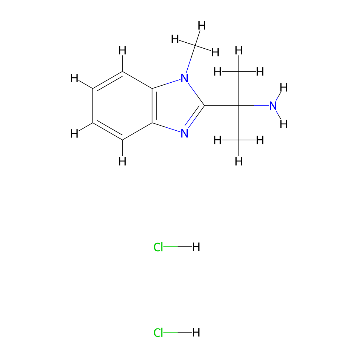 2-(1-methyl-1H-1,3-benzodiazol-2-yl)propan-2-amine dihydrochloride molecular structure, CAS 2825008-52-2