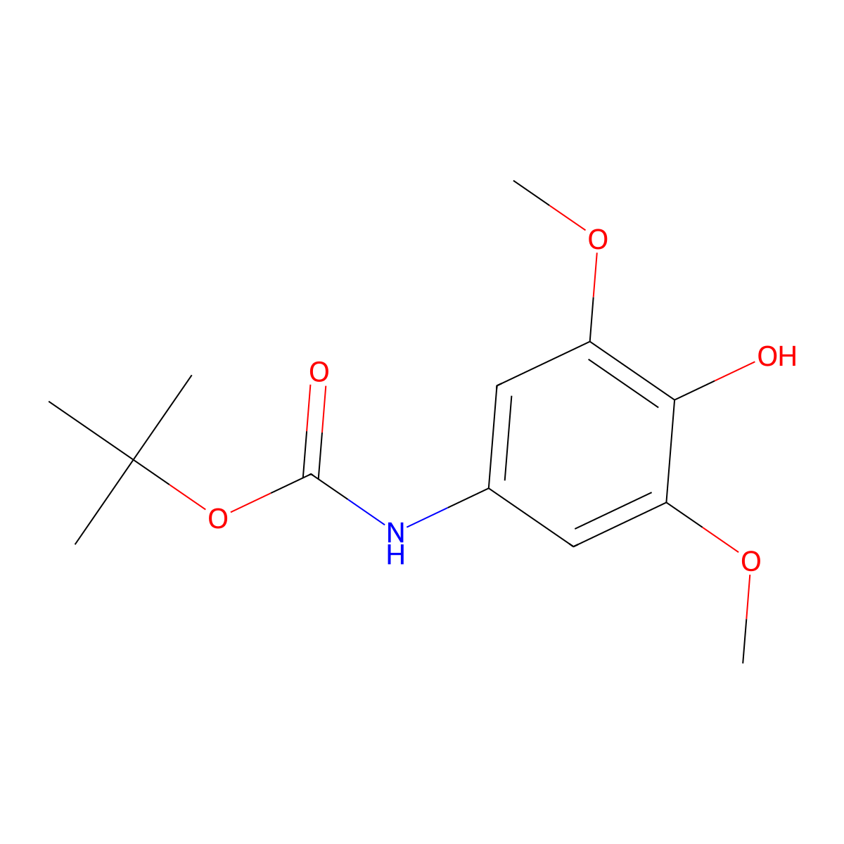 tert-butyl N-(4-hydroxy-3,5-dimethoxyphenyl)carbamate molecular structure, CAS 2825008-53-3