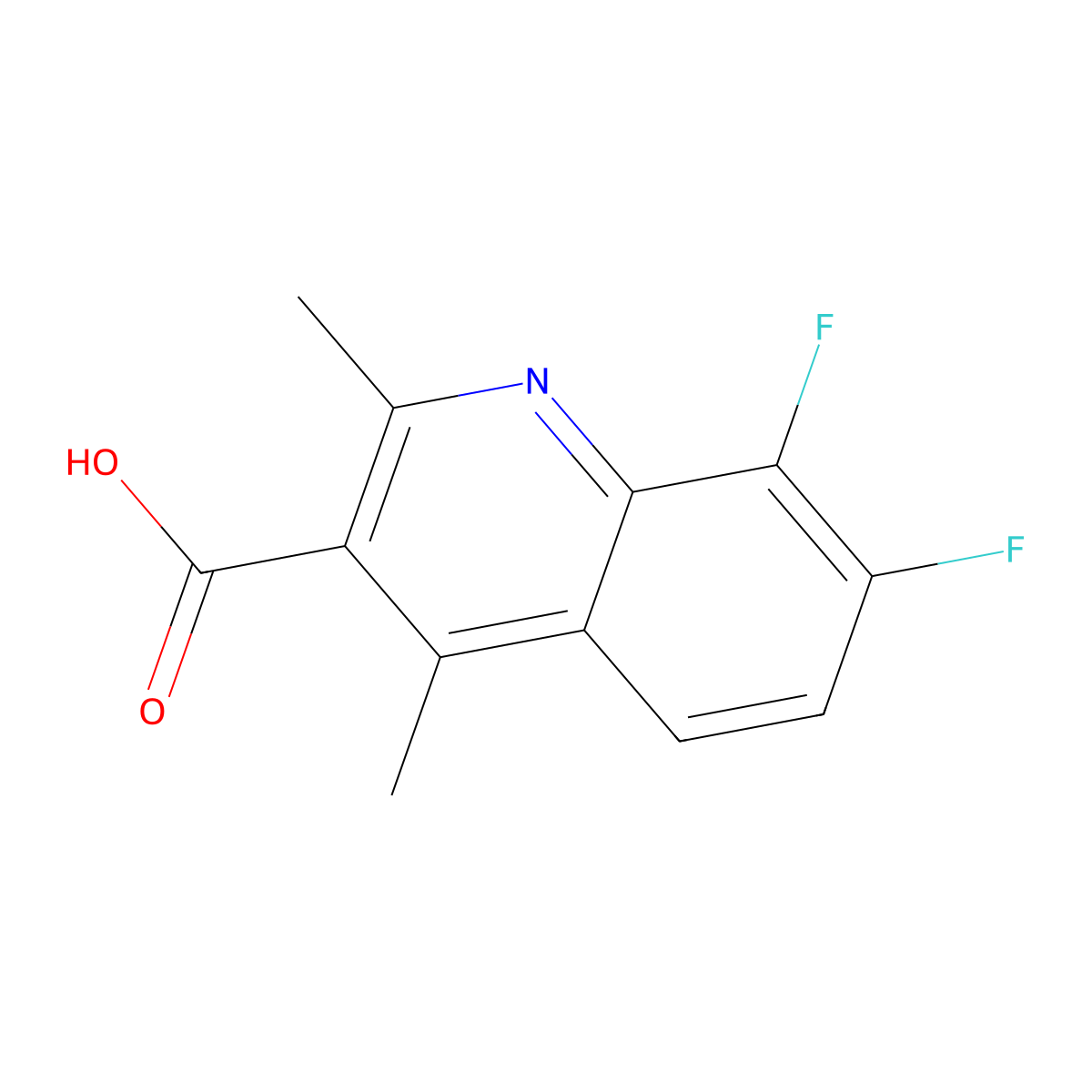 7,8-Difluoro-2,4-dimethylquinoline-3-carboxylic acid molecular structure, CAS 2825008-54-4