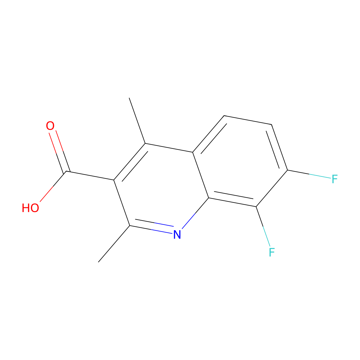 7,8-Difluoro-2,4-dimethylquinoline-3-carboxylic acid molecular structure, CAS 2825008-54-4