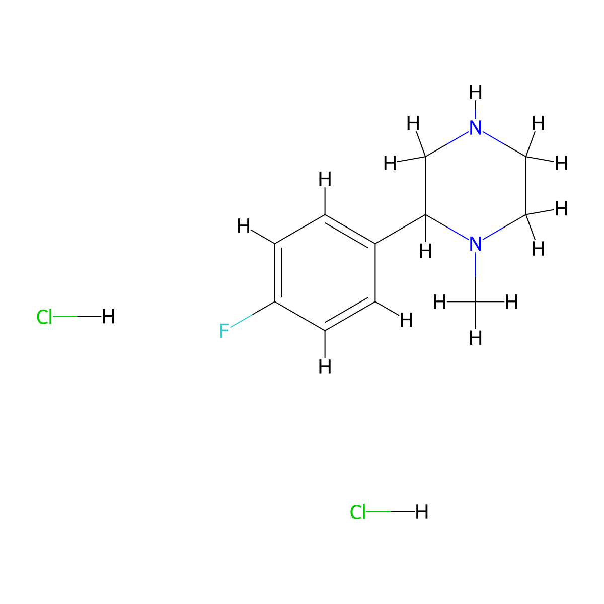 2-(4-Fluorophenyl)-1-methylpiperazine dihydrochloride molecular structure, CAS 2825008-56-6