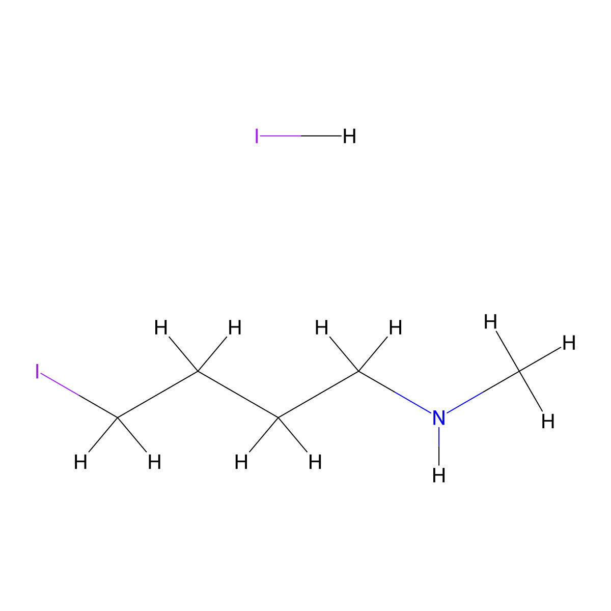 (4-Iodobutyl)(methyl)amine hydroiodide molecular structure, CAS 2825008-57-7
