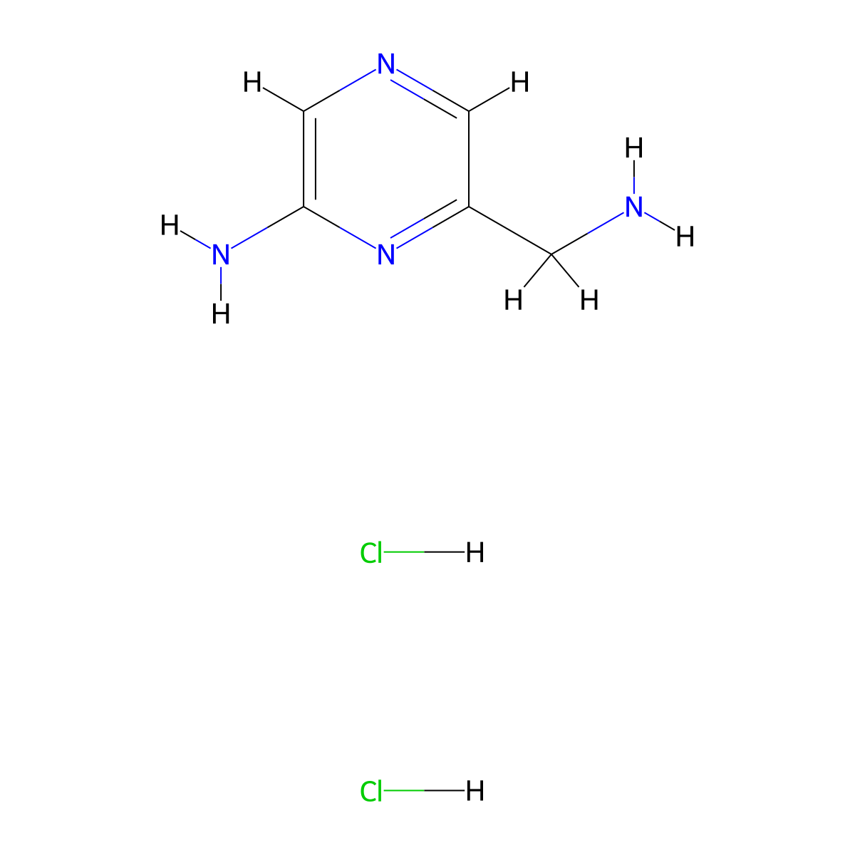 6-(Aminomethyl)pyrazin-2-aminedihydrochloride molecular structure, CAS 2825008-58-8