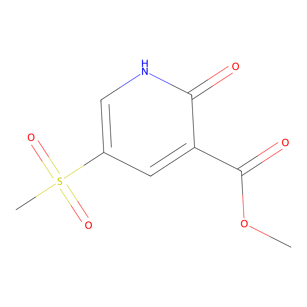 Methyl 2-hydroxy-5-methanesulfonylpyridine-3-carboxylate molecular structure, CAS 2825008-64-6