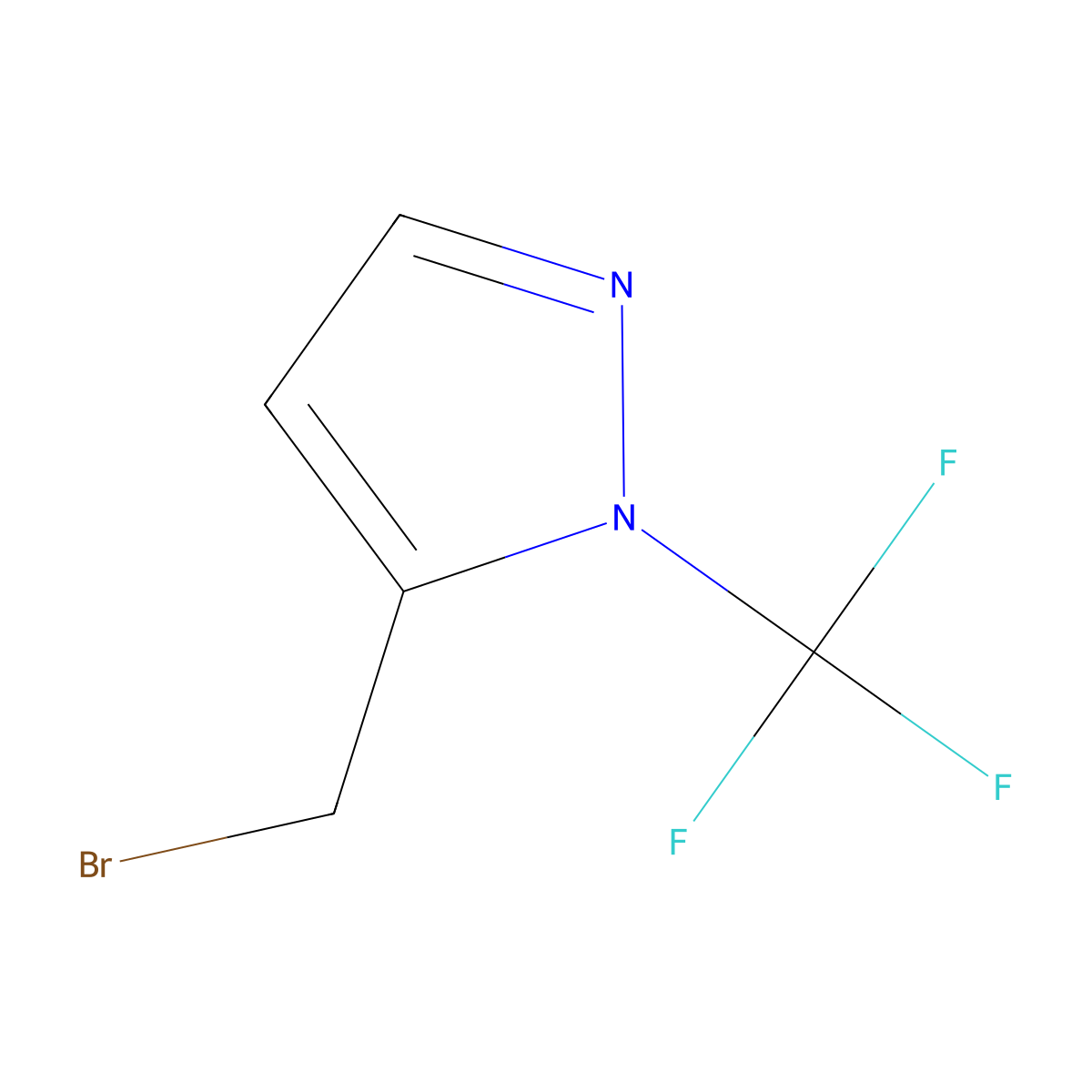 5-(bromomethyl)-1-(trifluoromethyl)-1H-pyrazole molecular structure, CAS 2825008-69-1