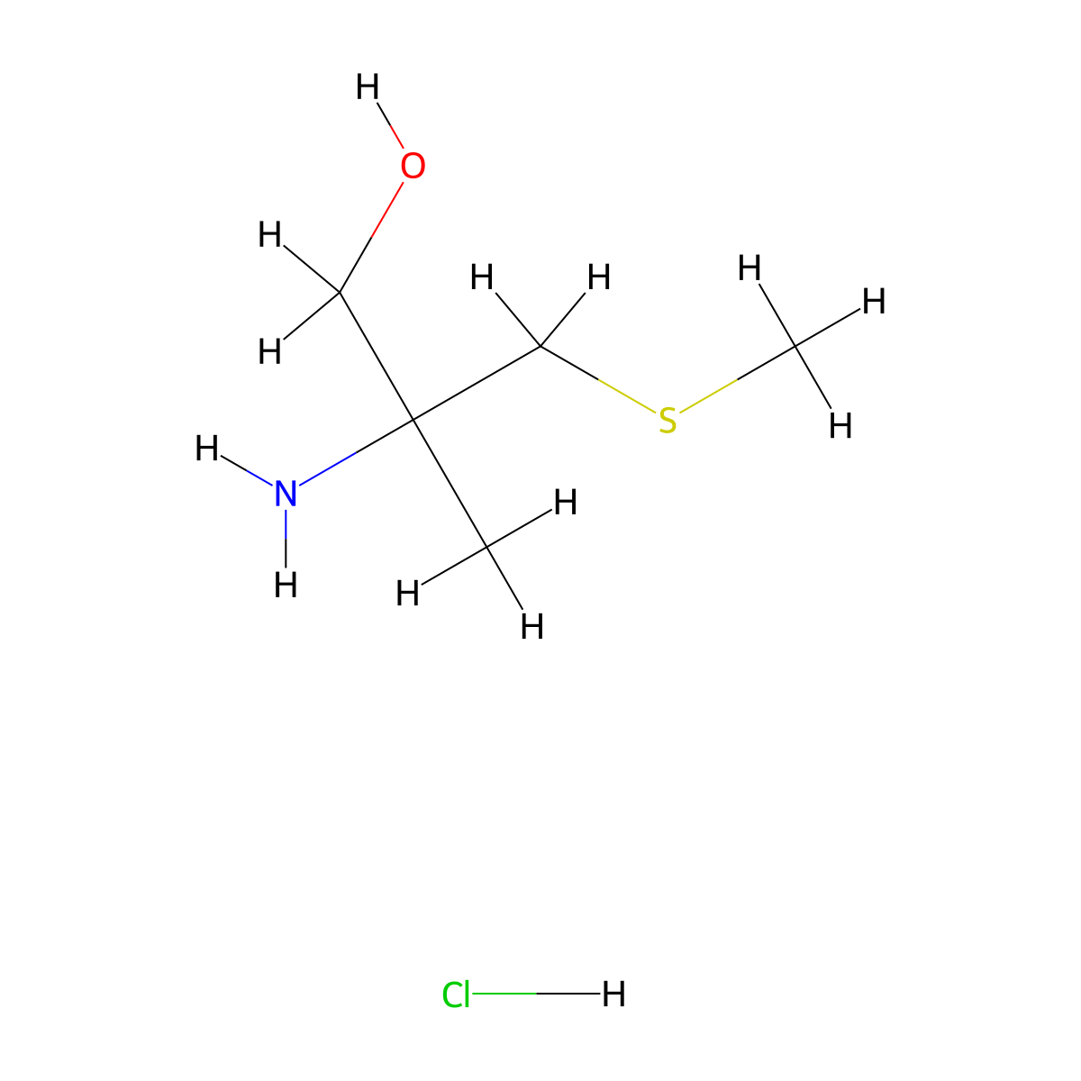 2-Amino-2-methyl-3-(methylsulfanyl)propan-1-olhydrochloride molecular structure, CAS 2825008-71-5