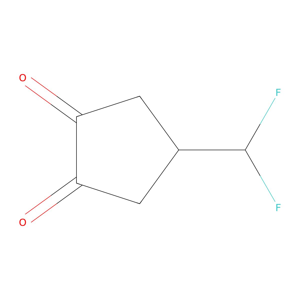 4-(Difluoromethyl)cyclopentane-1,2-dione molecular structure, CAS 2825010-96-4