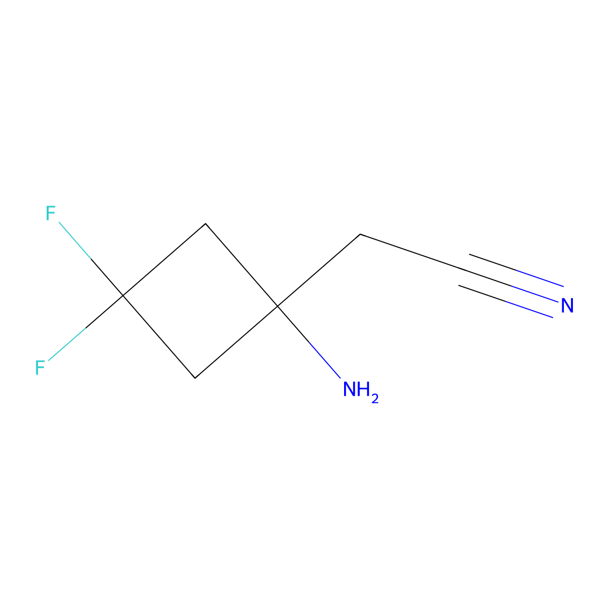 2-(1-Amino-3,3-difluorocyclobutyl)acetonitrile molecular structure, CAS 2825010-99-7