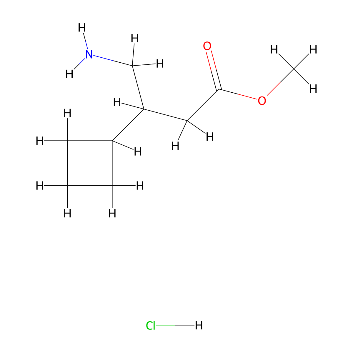 Methyl4-amino-3-cyclobutylbutanoatehydrochloride molecular structure, CAS 2825011-07-0