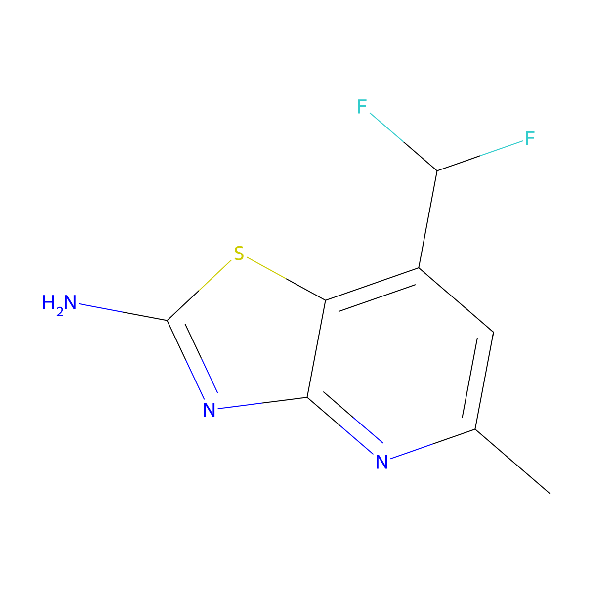 7-(Difluoromethyl)-5-methyl-[1,3]thiazolo[4,5-b]pyridin-2-amine molecular structure, CAS 2825011-09-2