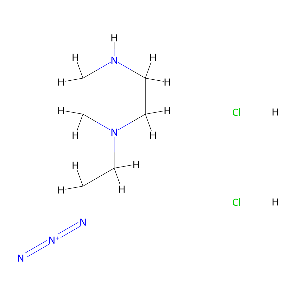1-(2-Azidoethyl)piperazine dihydrochloride molecular structure, CAS 2825011-11-6