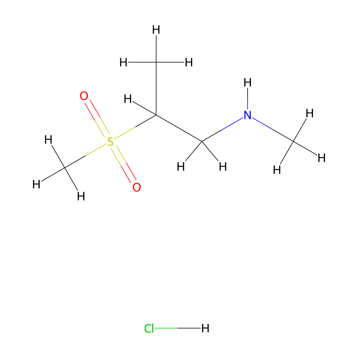 (2-Methanesulfonylpropyl)(methyl)aminehydrochloride molecular structure, CAS 2825011-15-0