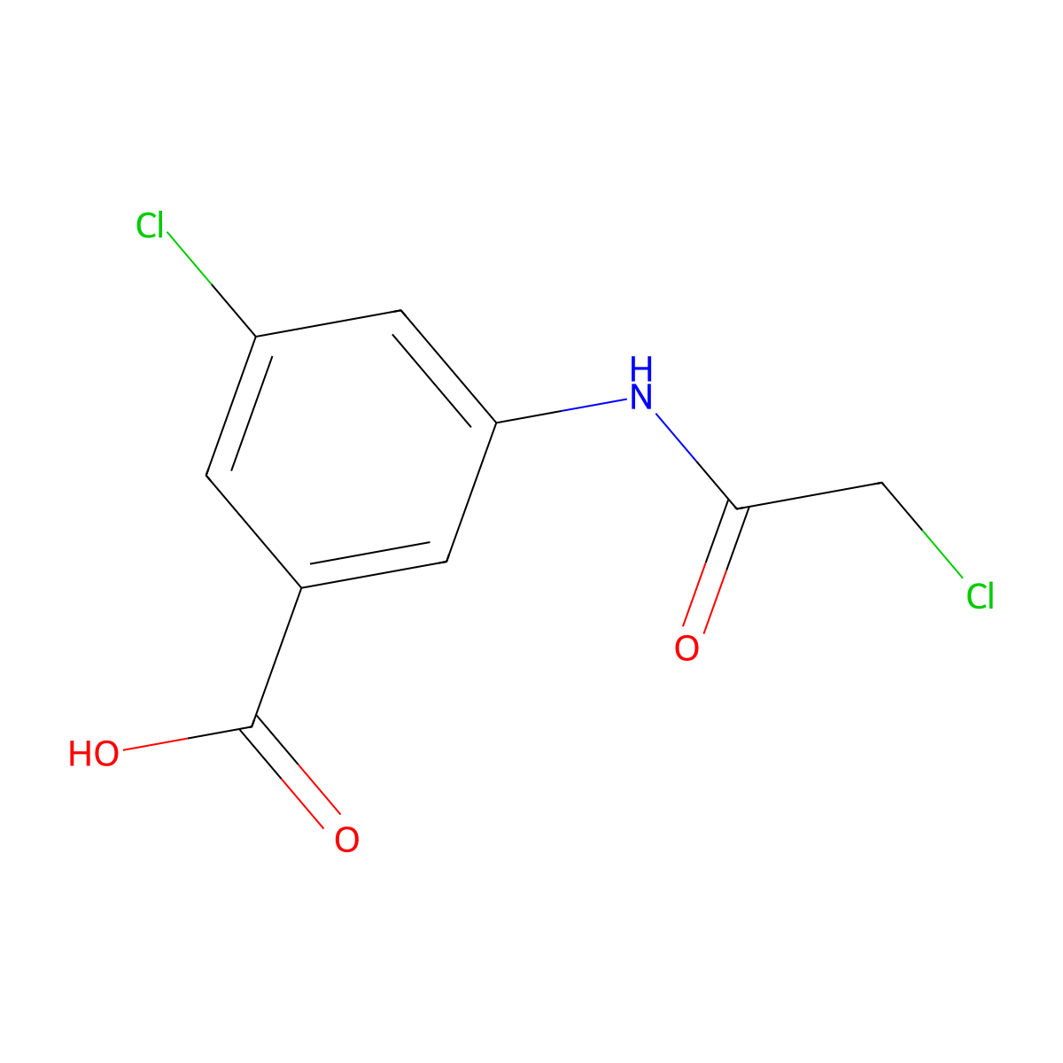 3-Chloro-5-(2-chloroacetamido)benzoic acid molecular structure, CAS 2825011-18-3
