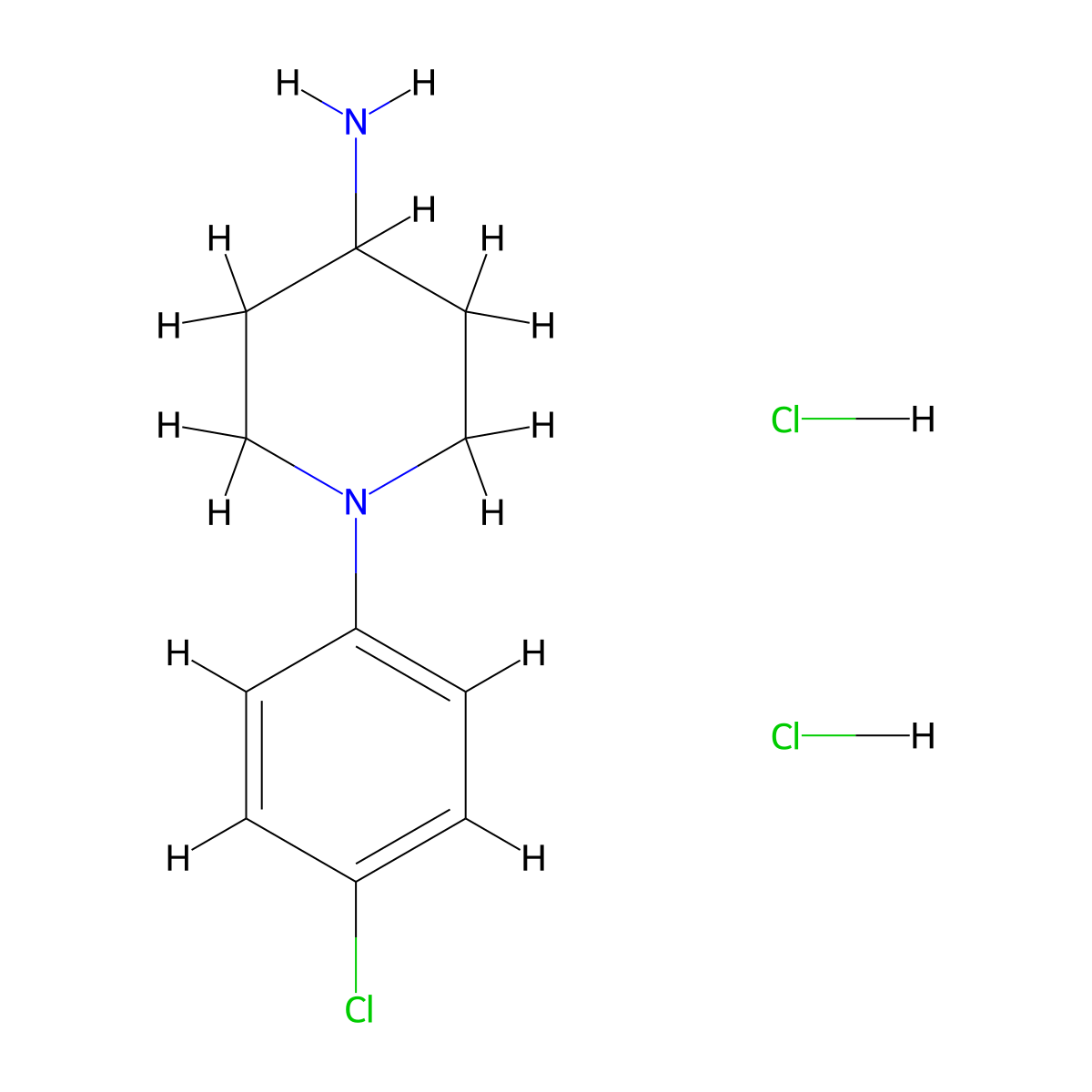 1-(4-Chlorophenyl)piperidin-4-aminedihydrochloride molecular structure, CAS 2825011-32-1