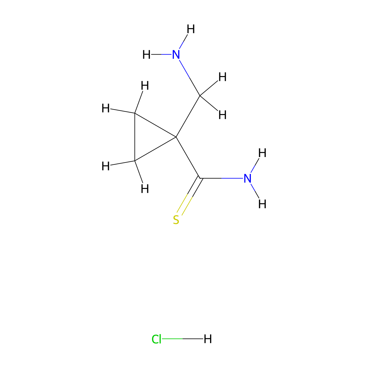 1-(Aminomethyl)cyclopropane-1-carbothioamidehydrochloride molecular structure, CAS 2825011-37-6