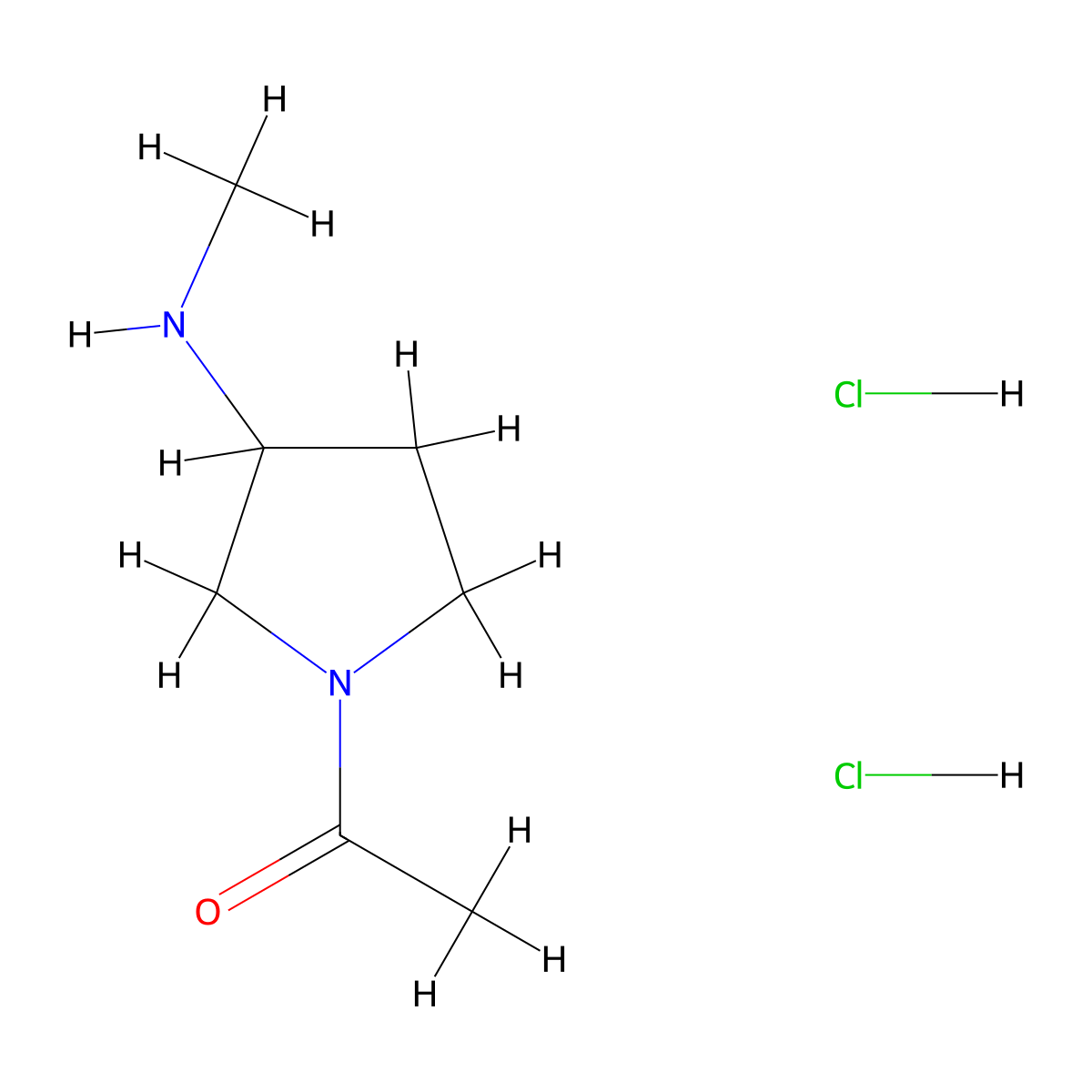 1-[3-(Methylamino)pyrrolidin-1-yl]ethan-1-one dihydrochloride molecular structure, CAS 2825011-39-8