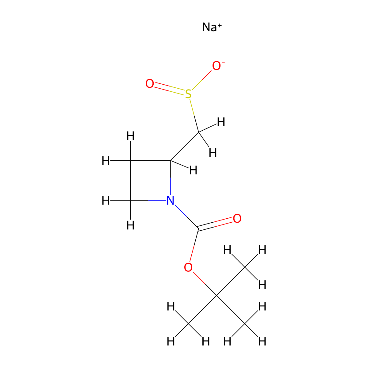Sodium (1-((tert-butoxy)carbonyl)azetidin-2-yl)methanesulfinate molecular structure, CAS 2825011-45-6