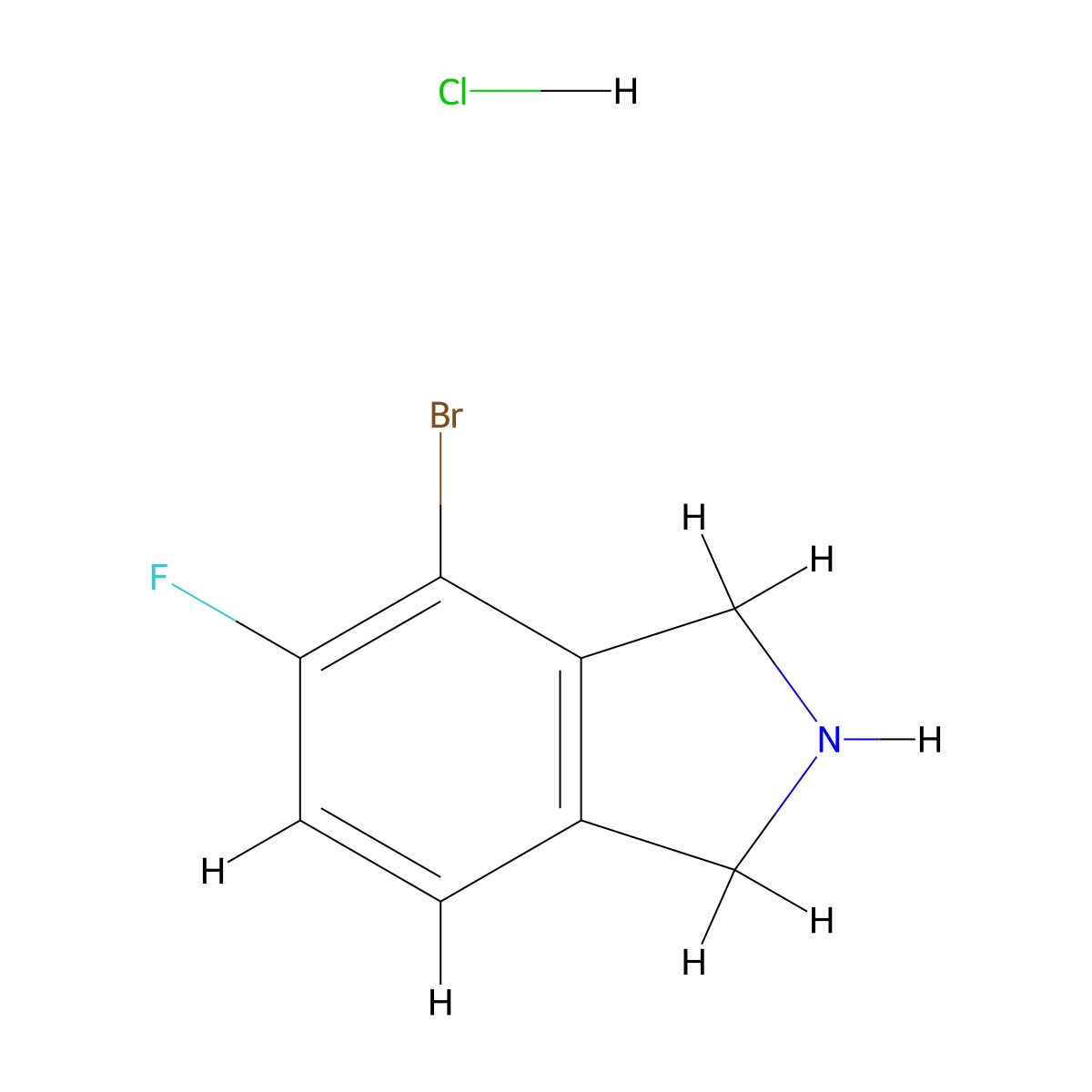4-bromo-5-fluoro-2,3-dihydro-1H-isoindole hydrochloride molecular structure, CAS 2825011-54-7